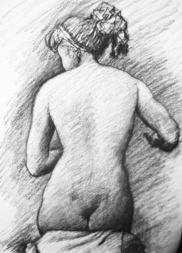 STUDY SITTING WOMAN CHARCOAL